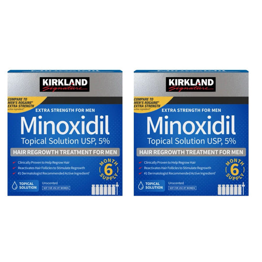 2-Pack Kirkland Minoxidil 5% + FREE Comb & Growth Tracker – Vaulted Supply