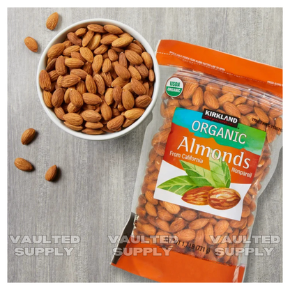 Kirkland Signature Organic Almonds from California Nonpareil 1.7 LB Each 2 Pack