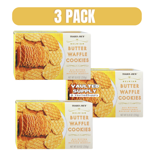 3 Packs Trader Joe's Belgian Butter Waffle Cookies 8.8 oz Each Pack