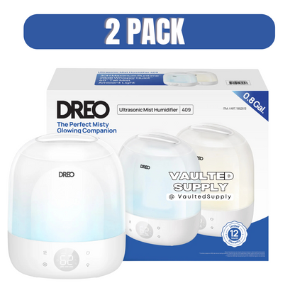 DREO Cool Mist Ultrasonic Humidifier 2 Pack | Night Light & Auto Shutoff