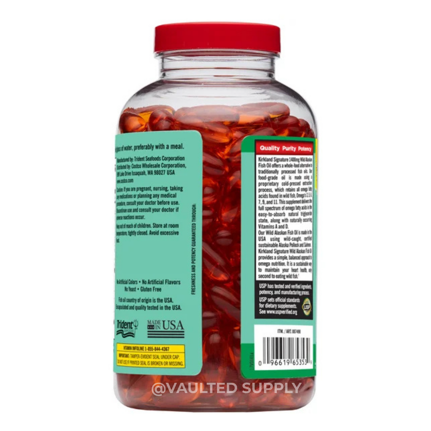 Kirkland Signature Wild Alaskan Fish Oil 1400mg 230 / 460 Softgels | 1 or 2 Pack