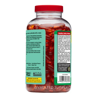 Kirkland Signature Wild Alaskan Fish Oil 1400mg 230 / 460 Softgels | 1 or 2 Pack