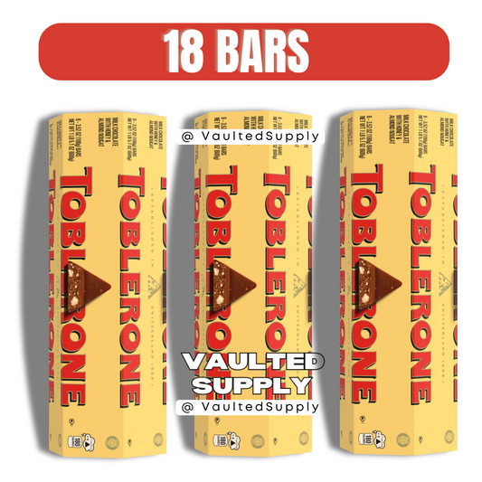 Toblerone Swiss Milk Chocolate Honey Almond Nougat 18 Bars 3.52oz EXP 08/2026