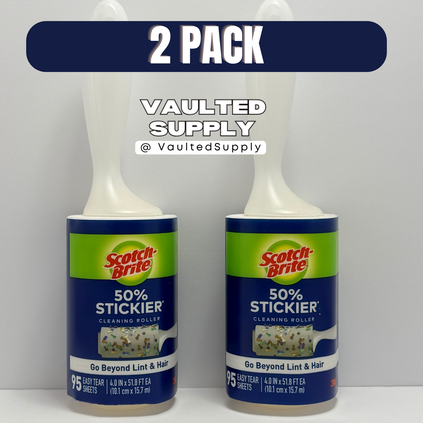 Scotch-Brite Lint Roller 95 Sheets Each – 2 Pack (190 Sheets Total)