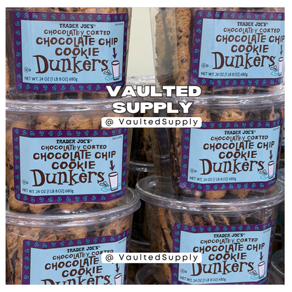 2 Packs Trader Joe's Chocolatey Coated Chocolate Chip Dunkers 24 oz Each Pack