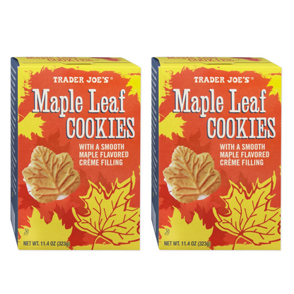 2 Packs Trader Joe's Maple Leaf Cookies 11.4 oz Each Pack