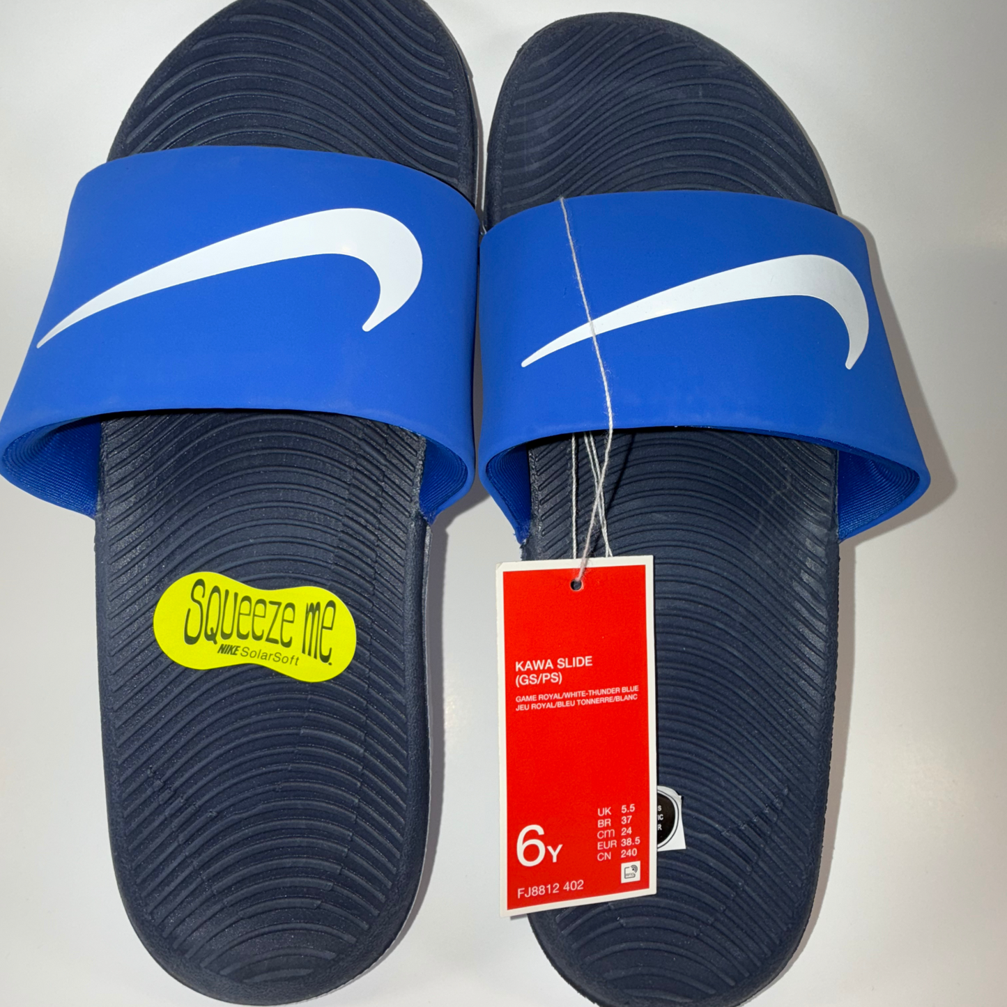 Nike Kawa Slide GS/PS Big Kids Sandals 6Y Game Royal White Thunder Blue – Women’