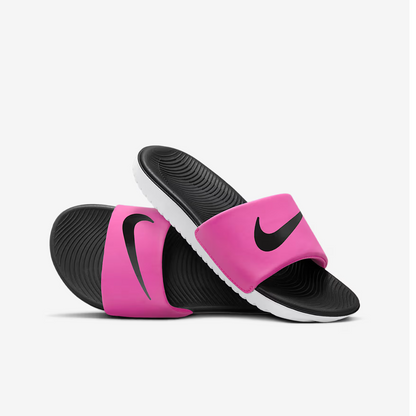 Nike Kawa Kids Slides Pink/Black Size 3Y Youth Sandals Comfort Slip On New