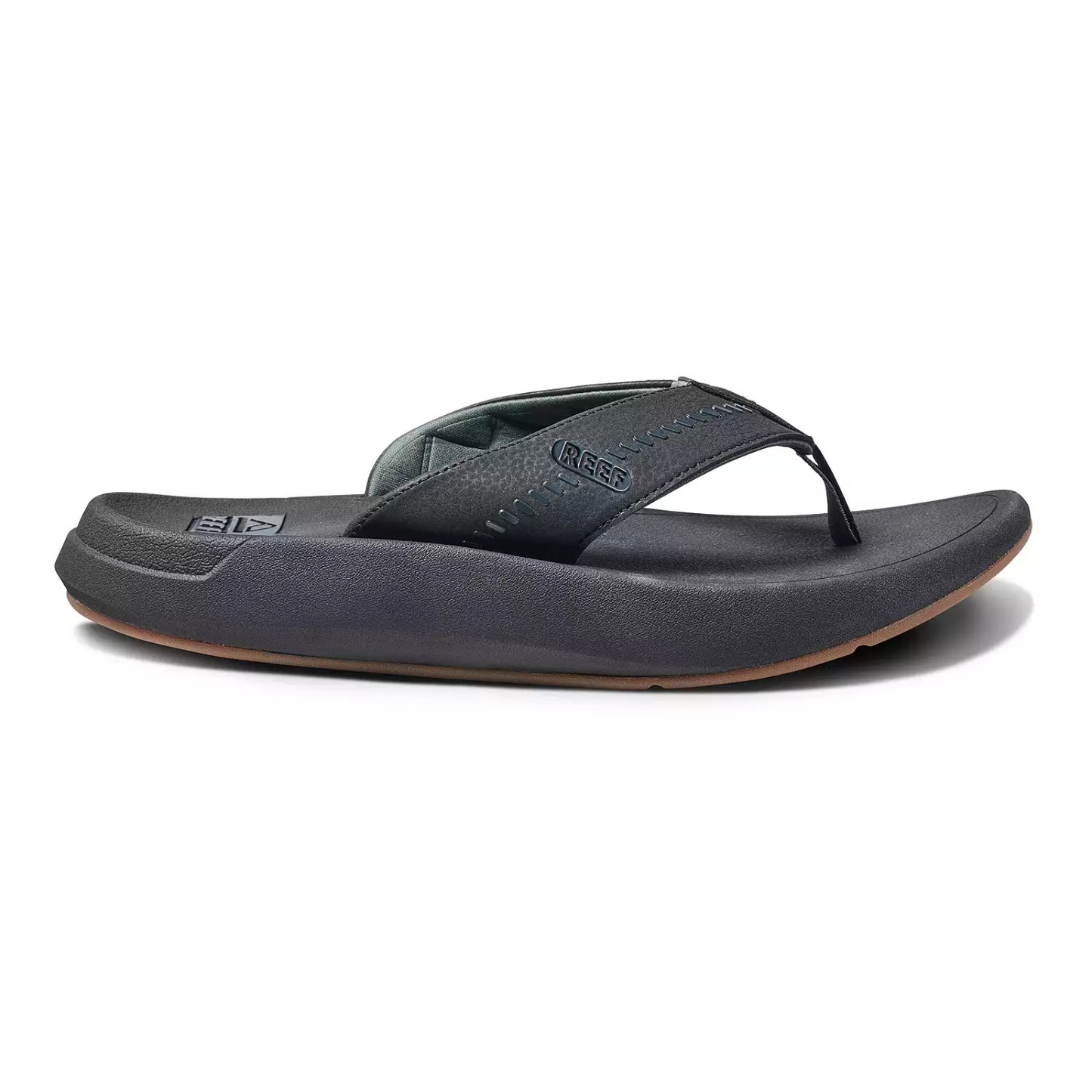 REEF Swellsole Rover Men’s Flip-Flop Sandals Black Comfort Arch Support Size 8