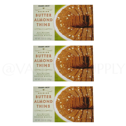 Trader Joe’s Belgian Butter Almond Thins Cookies 7.05oz Each – 3 Pack Fresh