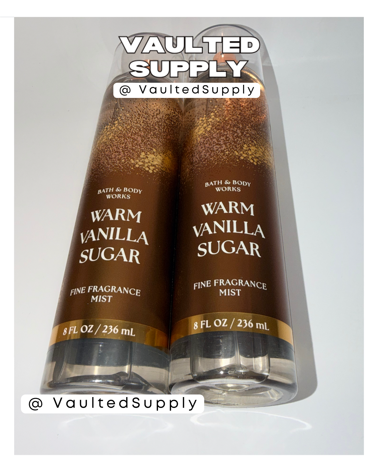 Bath & Body Works Warm Vanilla Sugar Fine Fragrance Mist 8oz – 2 Pack