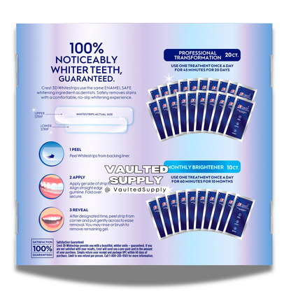 Crest 3D Whitestrips Professional Teeth Whitening Kit – 20 Treatments + 10 Bonus