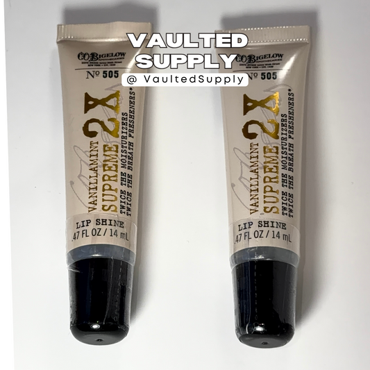 (2) Bath & Body Works C.O. Bigelow VANILLAMINT SUPREME 2X Lip Shine No 505