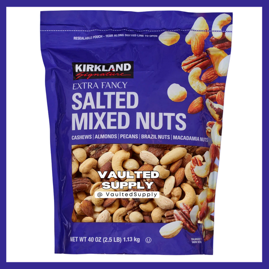 Kirkland Extra Fancy Salted Mixed Nuts, 2.5 lbs Cashews Almonds Pecans EXP 05/26