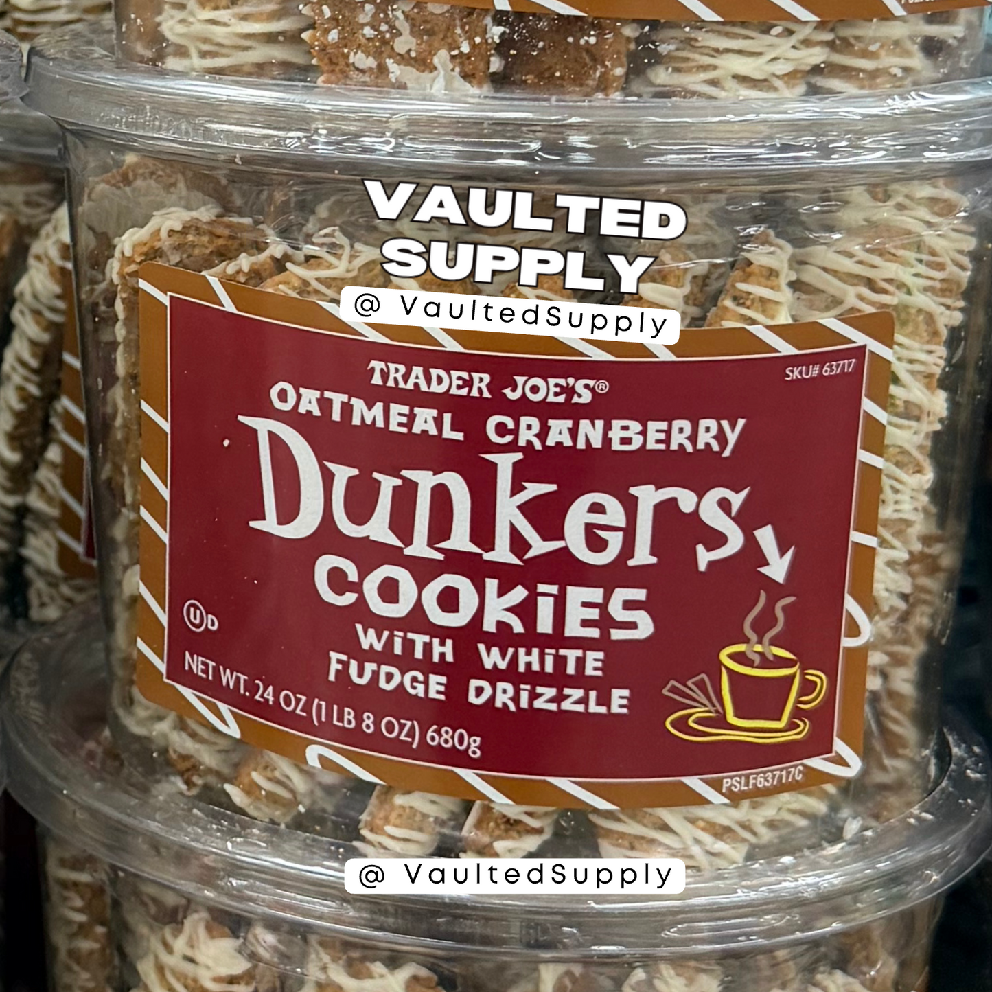 Trader Joe’s Oatmeal Cranberry Dunkers Cookies (2 Pack, 24 oz Each)