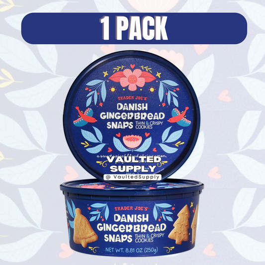 Trader Joe’s Danish Gingerbread Snaps Cookies 8.81 oz Tin – Fresh 01/2027+