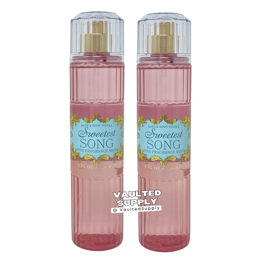 Bath & Body Works Sweetest Song Fine Fragrance Body Spray Mist 8 fl oz (2 Pack)