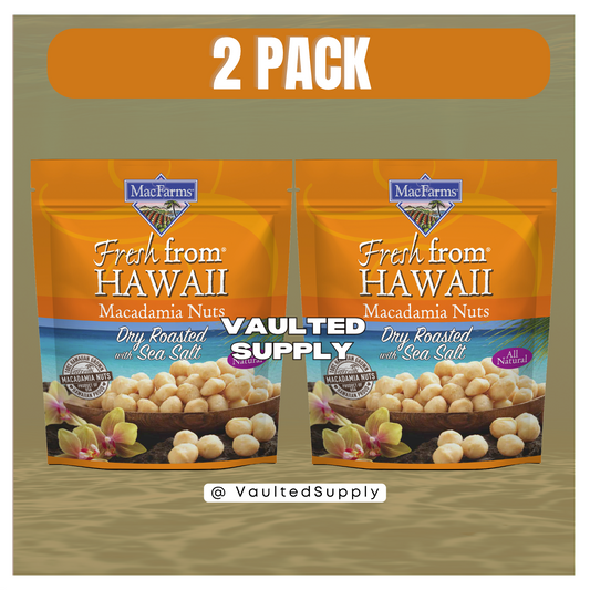 MacFarms Hawaii Macadamia Nuts 24oz (2 Pack) Dry Roasted w/ Sea Salt EXP 07/2026