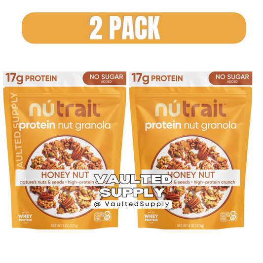 NuTrail Honey Nut Protein Granola 2 Pack 22 oz Each – 17g Protein, Exp 06/26