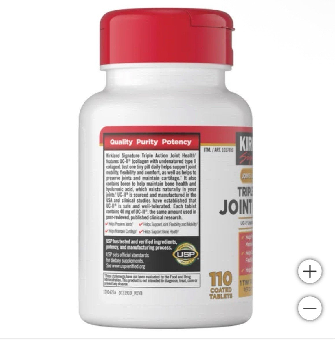 Kirkland Triple Action Joint Health 110 Tablet Compare to Move Free Ultra 2 Pack