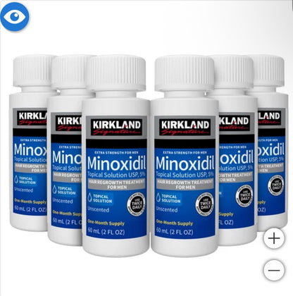 2-Pack Kirkland Minoxidil 5% + FREE Comb & Growth Tracker – Vaulted Supply