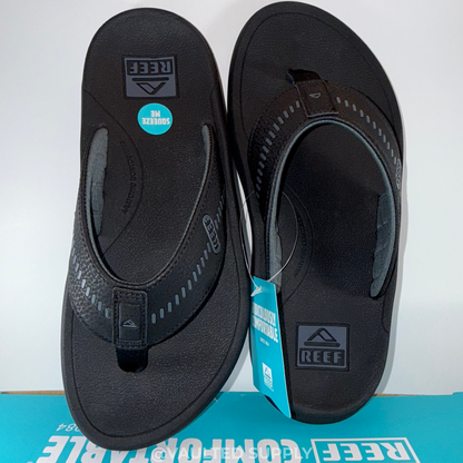REEF Swellsole Rover Men’s Flip-Flop Sandals Black Comfort Arch Support Size 8