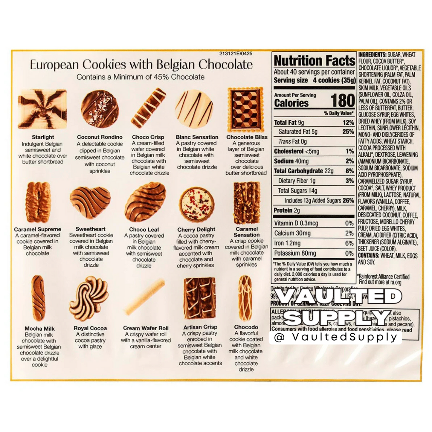 Kirkland European Cookies Belgian Chocolate 49.4 oz Tin – Holiday Gift Box