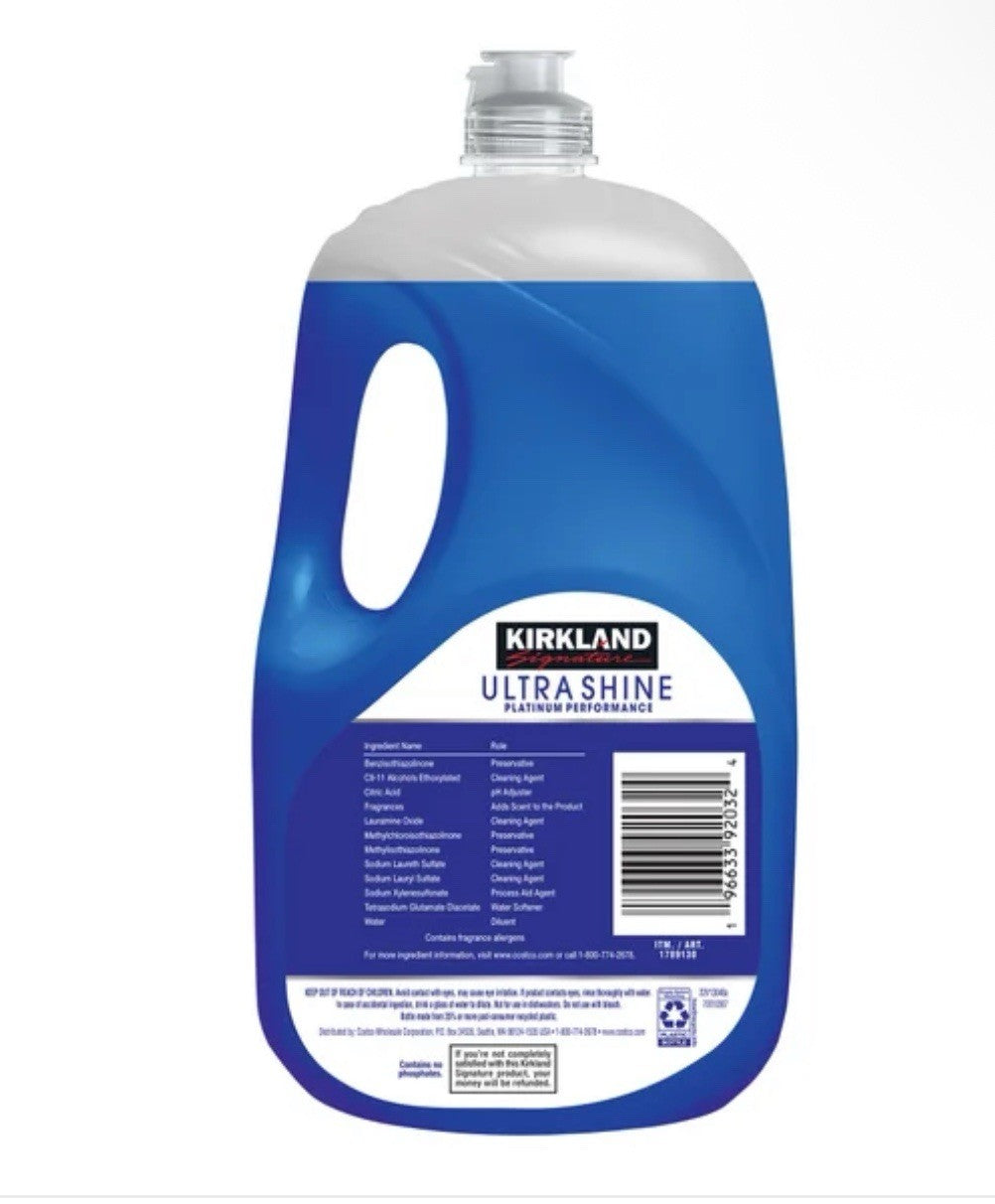Kirkland Signature Ultra Shine Liquid Dish Soap, Fresh (90 Fluid Ounce)