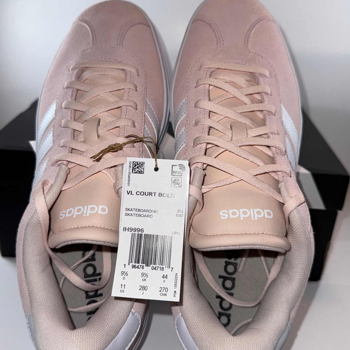 Adidas VL Court Bold Women’s Athletic Shoes Pink White Sneakers Size 11 New