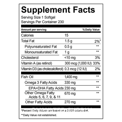 Kirkland Signature Wild Alaskan Fish Oil 1400mg 230 / 460 Softgels | 1 or 2 Pack