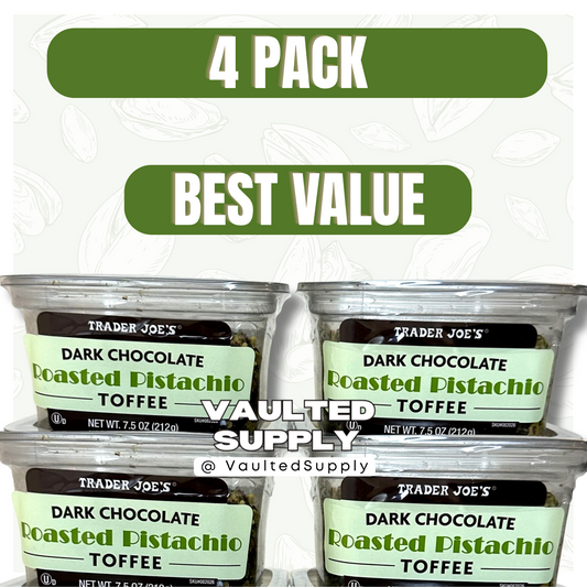 Trader Joe’s Dark Chocolate Roasted Pistachio Toffee 4 Pack 7.5oz Fresh Exp 1026