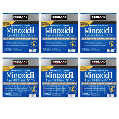 Kirkland Signature Minoxidil 5% Extra Strength for Men Hair Regrowth 6 Boxes