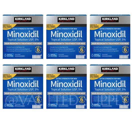 Kirkland Signature Minoxidil 5% Extra Strength for Men Hair Regrowth 6 Boxes