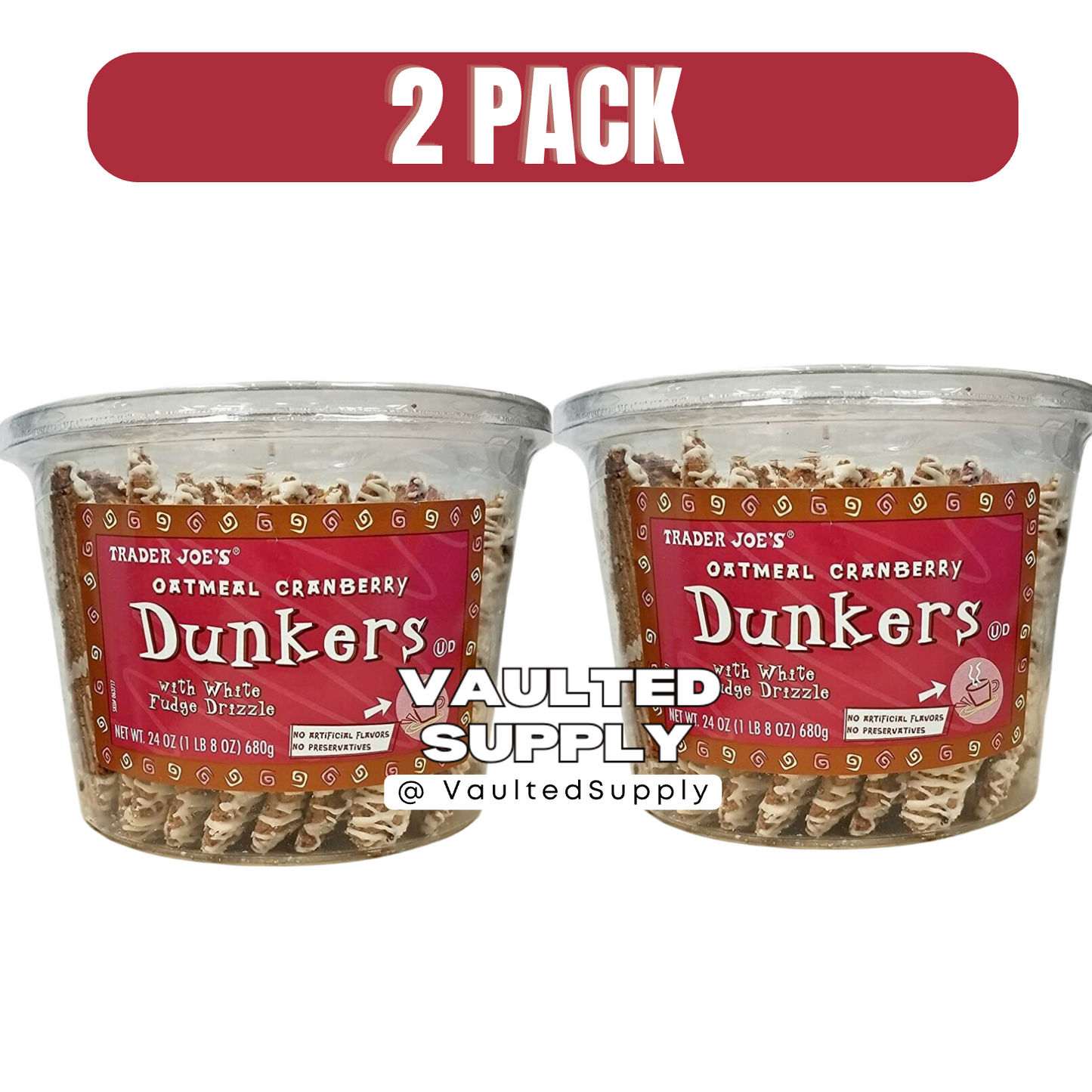 Trader Joe’s Oatmeal Cranberry Dunkers Cookies (2 Pack, 24 oz Each)