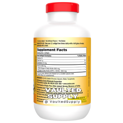 Kirkland Signature Fish Oil 1000mg 400 Softgels Omega-3 EPA DHA USP EXP 07/28