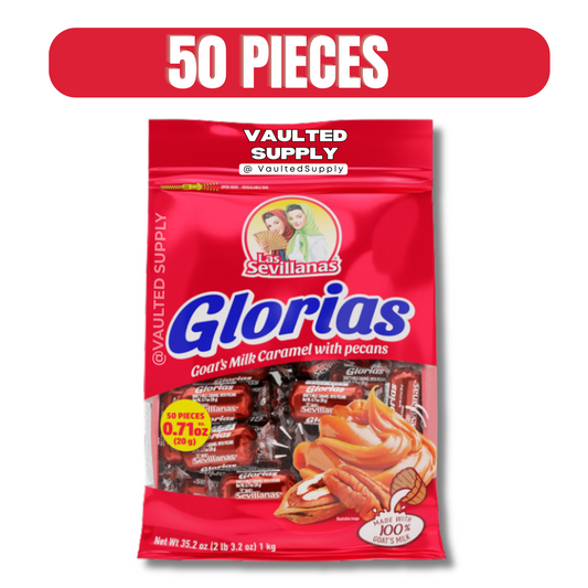 Las Sevillanas Glorias Goat Milk Caramel w/ Pecans 50 Pcs – Creamy Cajeta Candy