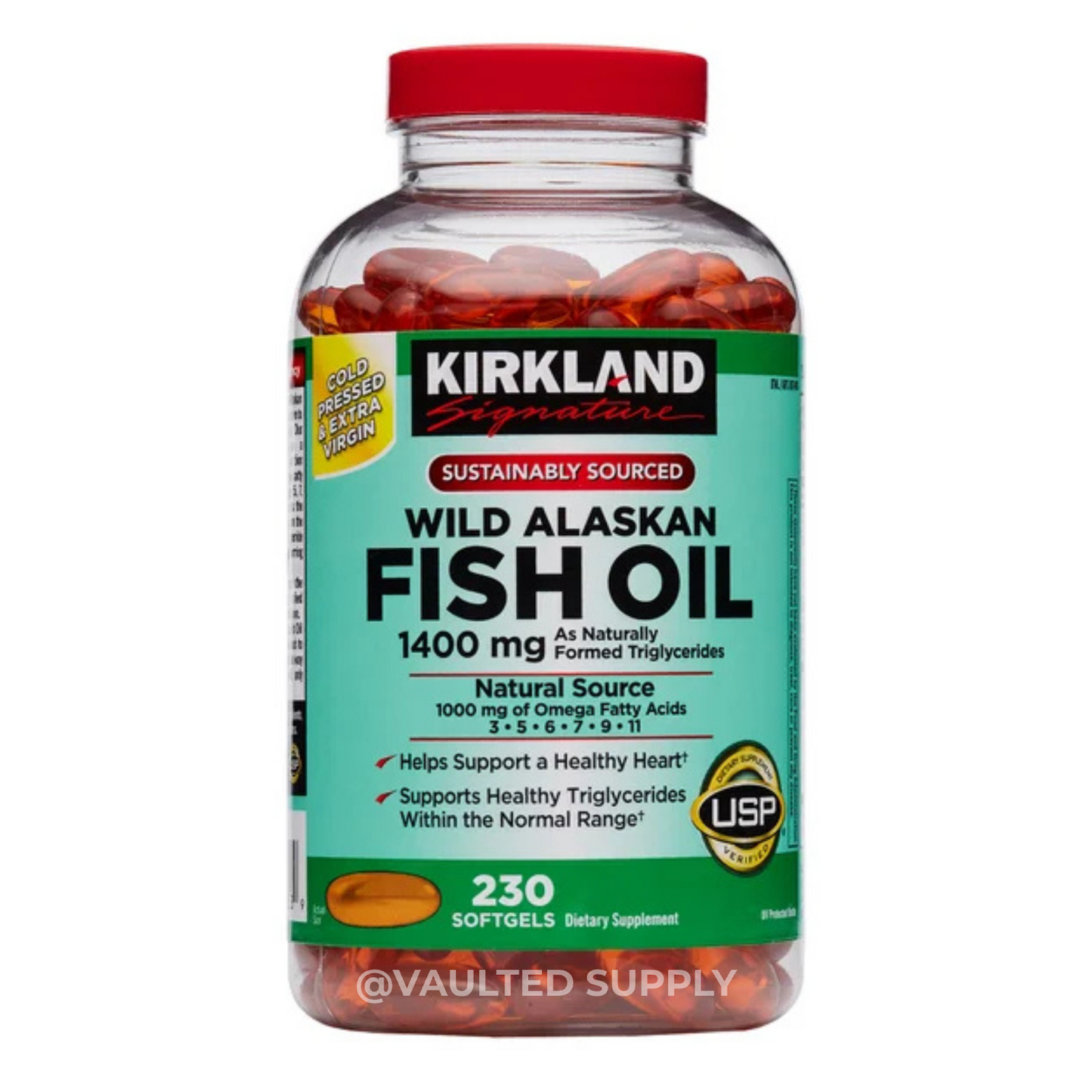 Kirkland Signature Wild Alaskan Fish Oil 1400mg 230 / 460 Softgels | 1 or 2 Pack