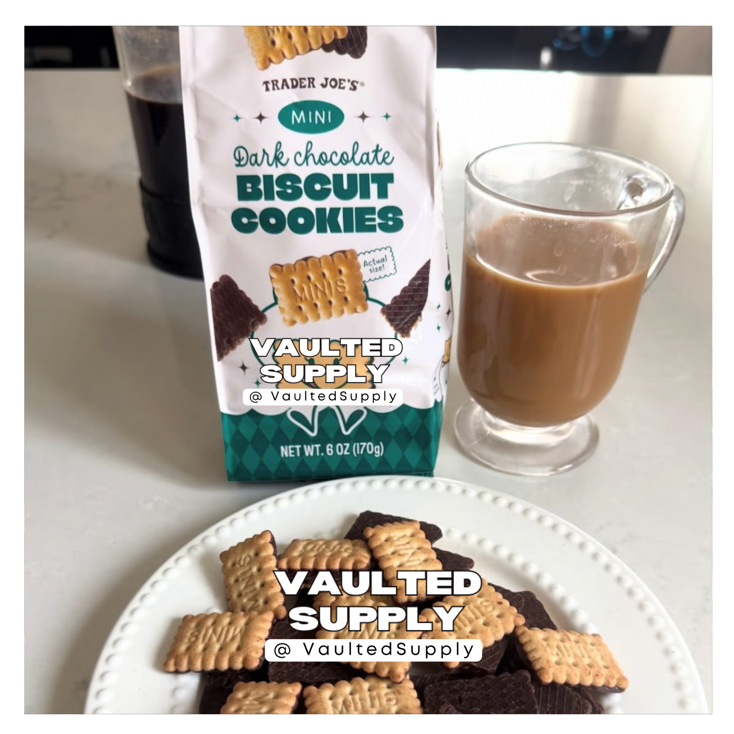 Trader Joe’s Mini Dark Chocolate Biscuit Cookies 4 Pack (6 oz Each) 24 oz Total