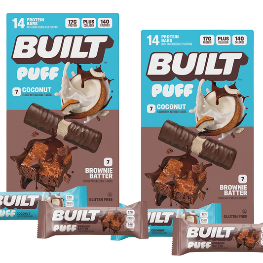Built Puff Protein Bars, Brownie Batter & Coconut Flavors 1.41 oz, 2 - Boxes