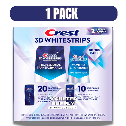 Crest 3D Whitestrips Professional Teeth Whitening Kit – 20 Treatments + 10 Bonus