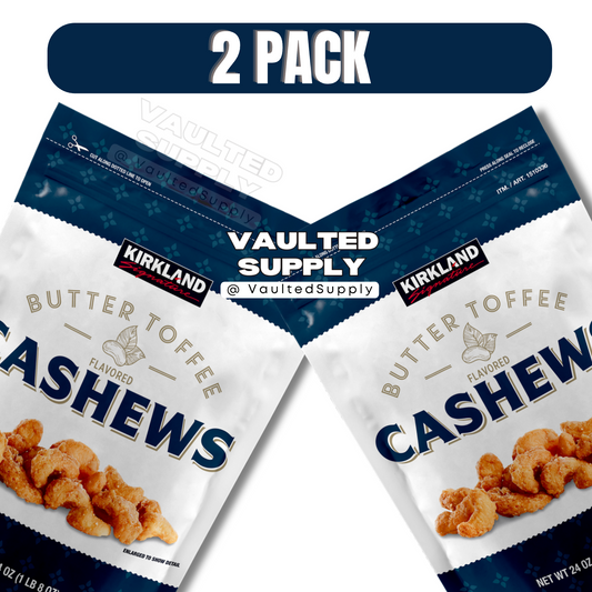 Kirkland Butter Toffee Cashews 48 oz Total Sweet Crunchy Snack 2 Pack