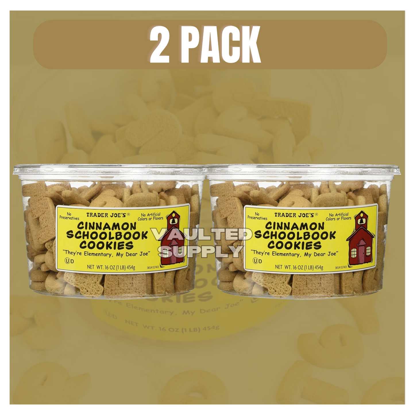 Trader Joe’s Cinnamon Schoolbook Cookies 16oz Each (2 Pack) Kosher