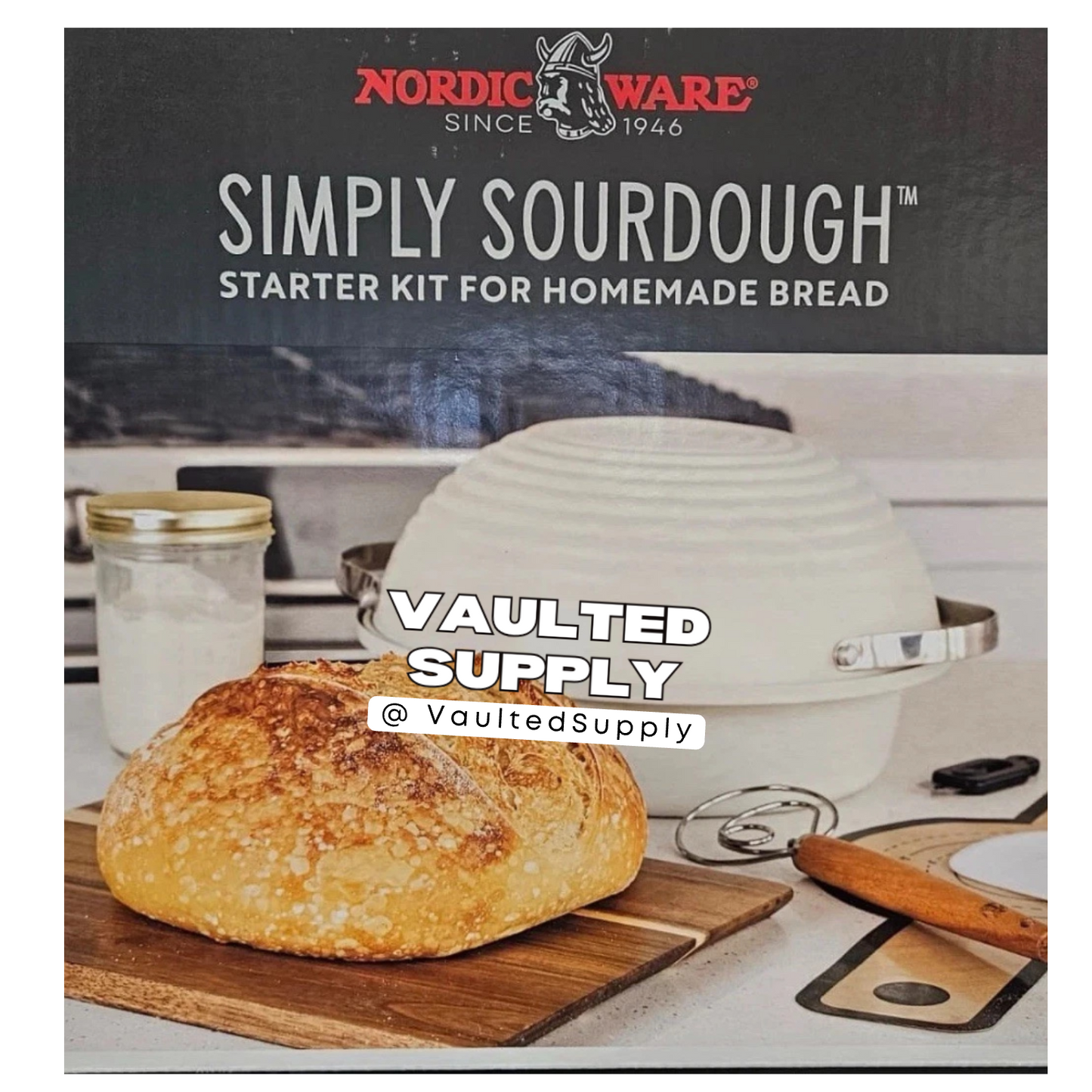 Nordic Ware Simply Sourdough Starter Kit – Complete Bread Baking Set (1 Kit, New