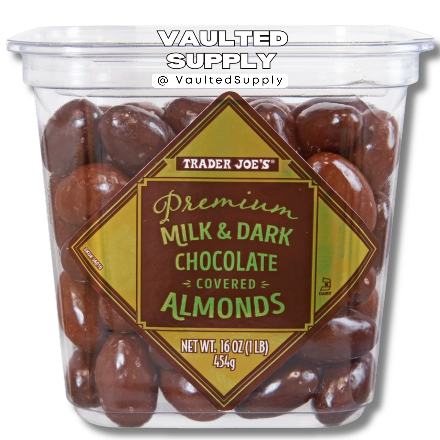 2 Packs Trader Joe's Premium Milk Dark Chocolate Covered Almonds 16 oz Each Pack