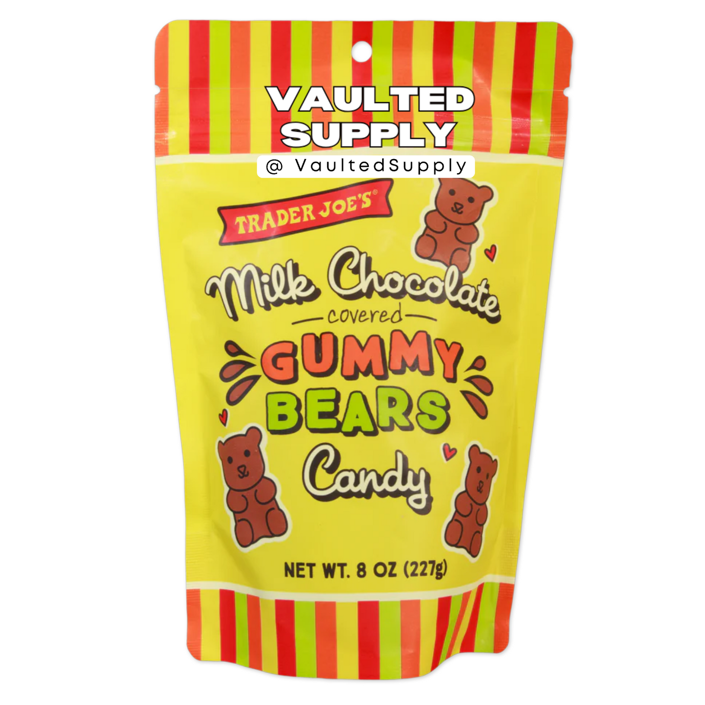 Trader Joe’s Milk Chocolate Covered Gummy Bears 8 oz – 2 Pack Fresh Candy
