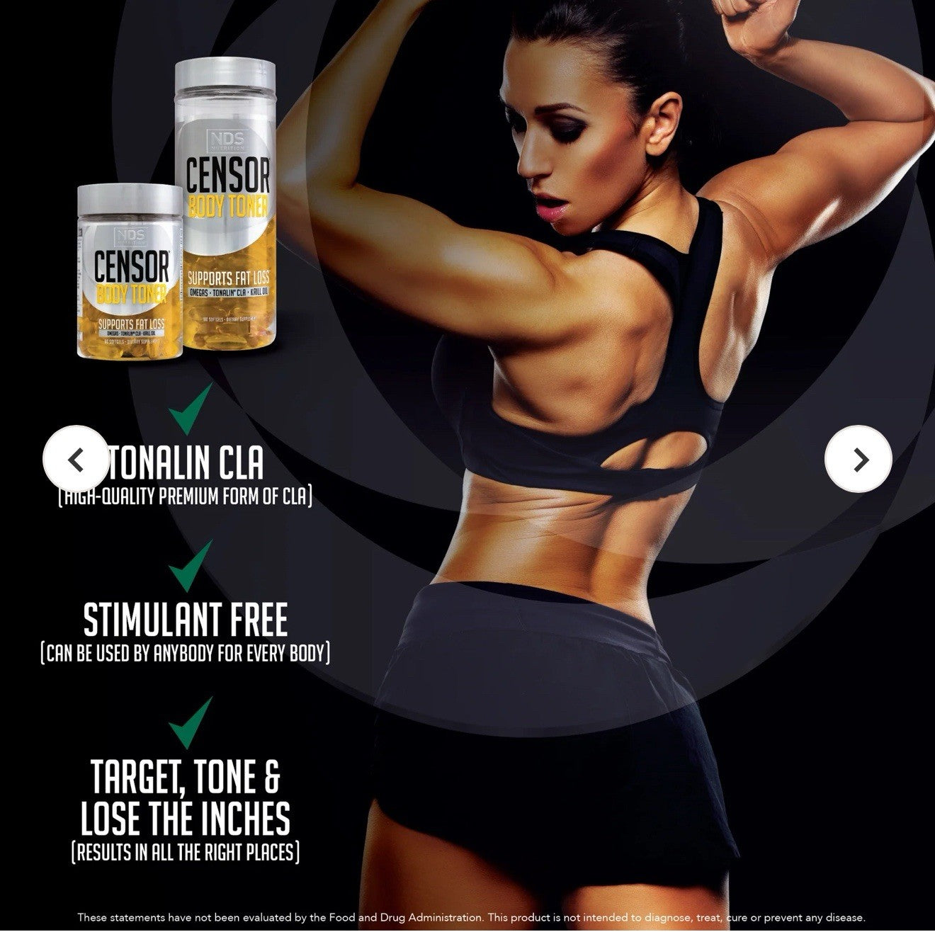 NDS Censor Body Toner - Supports Fat Loss & Body Toning - 180 Softgels