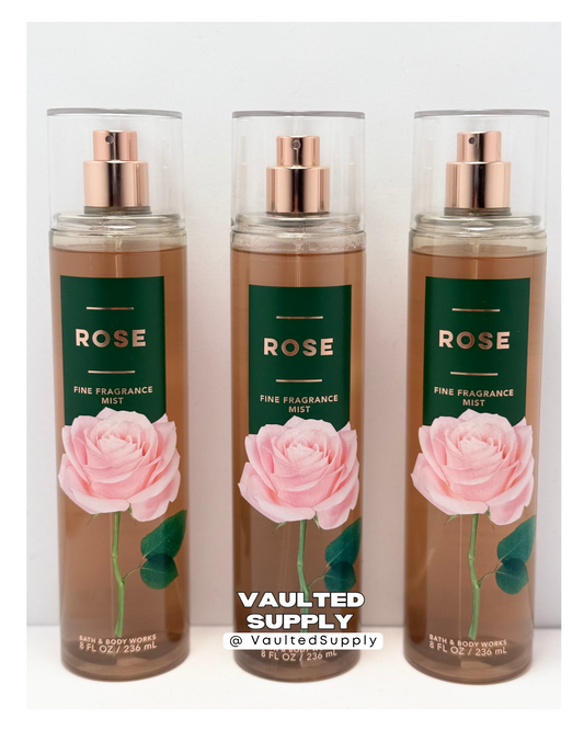 Bath & Body Works Rose Fine Fragrance Mist 3 Pack 8 oz Floral Valentine Gift