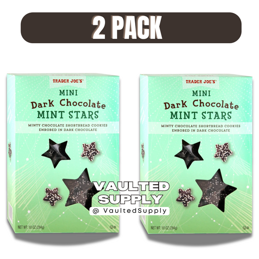 Trader Joe’s Mini Dark Chocolate Mint Stars Cookies 2 Pack 10 oz Each Sealed