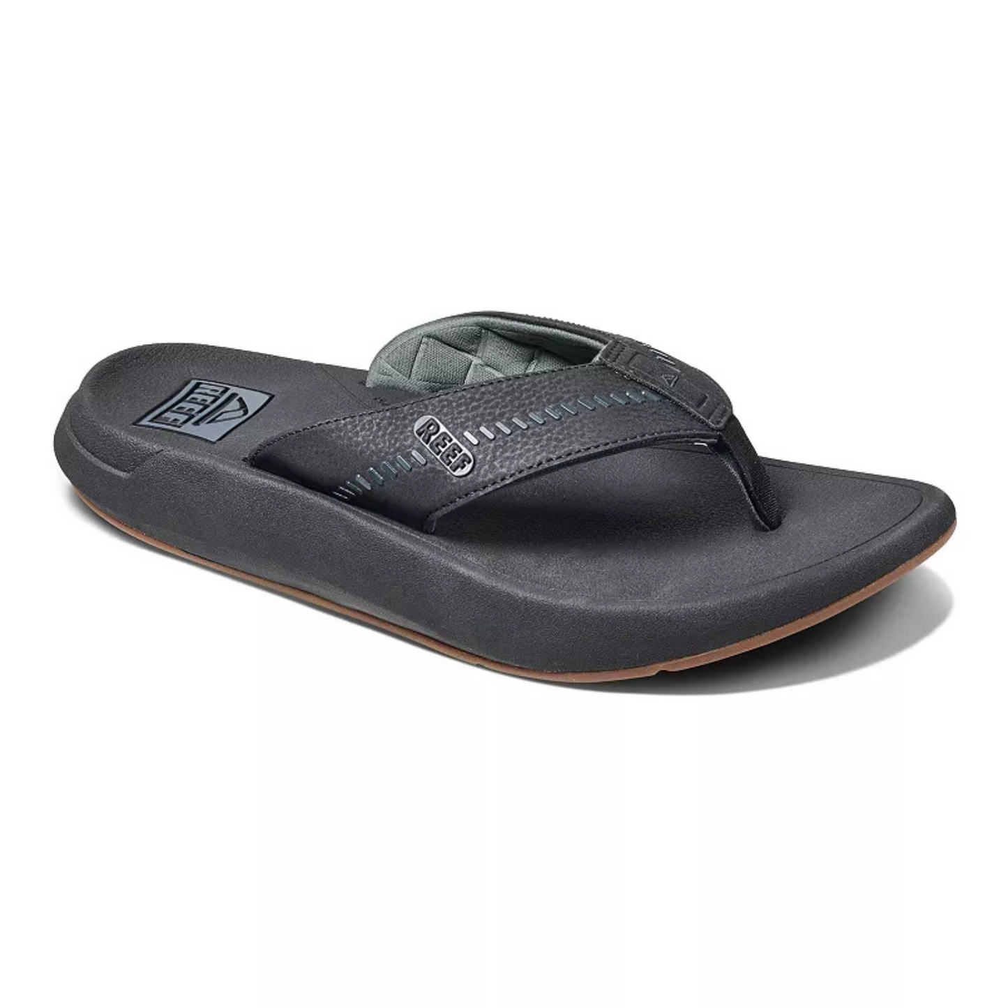 REEF Swellsole Rover Men’s Flip-Flop Sandals Black Comfort Arch Support Size 8