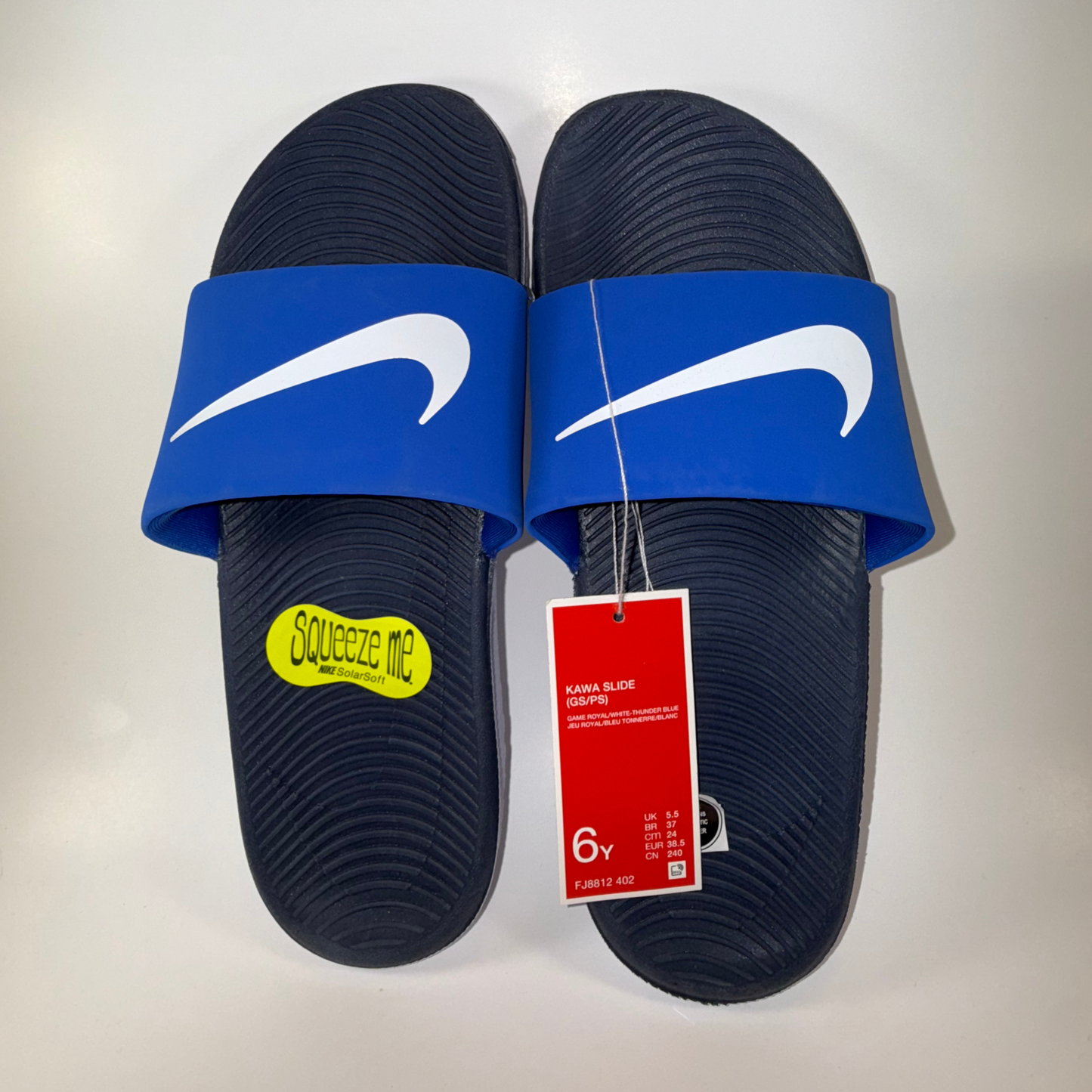 Nike Kawa Slide GS/PS Big Kids Sandals 6Y Game Royal White Thunder Blue – Women’